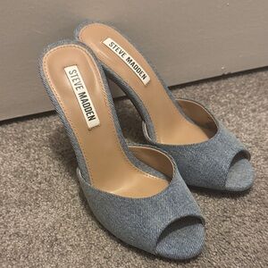 Steve Madden Denim Priya Open-Toe Heels